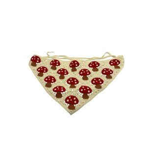 Sunday State MUSHROOM Crochet‎ Granny Square Handkerchief Head Hair Scarf Boho